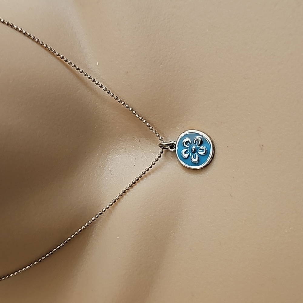 Flower Necklace silver chain